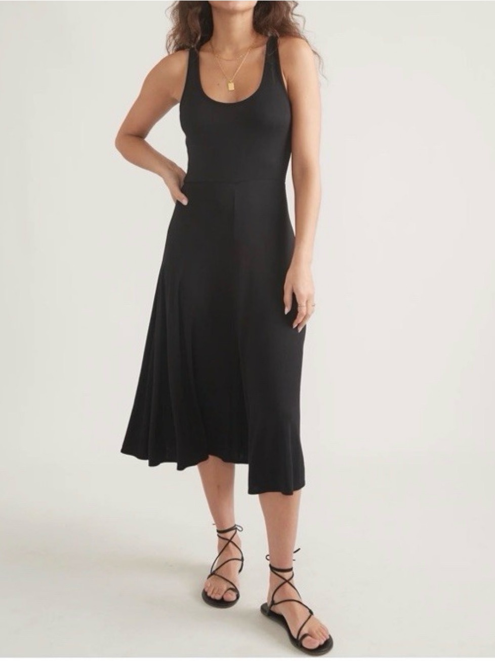 Marine Layer Lexi Ribbed Fit Flare Tencel Modal Soft Swingy Tank Sun Dress S Lbd